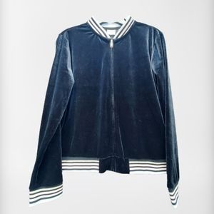 C R B Girl's Navy Velour Jacket
